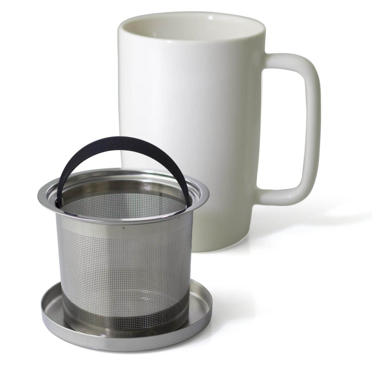 FORLIFE Mug With Basket Infuser and Stainless Steel Lid : Glossy Lime