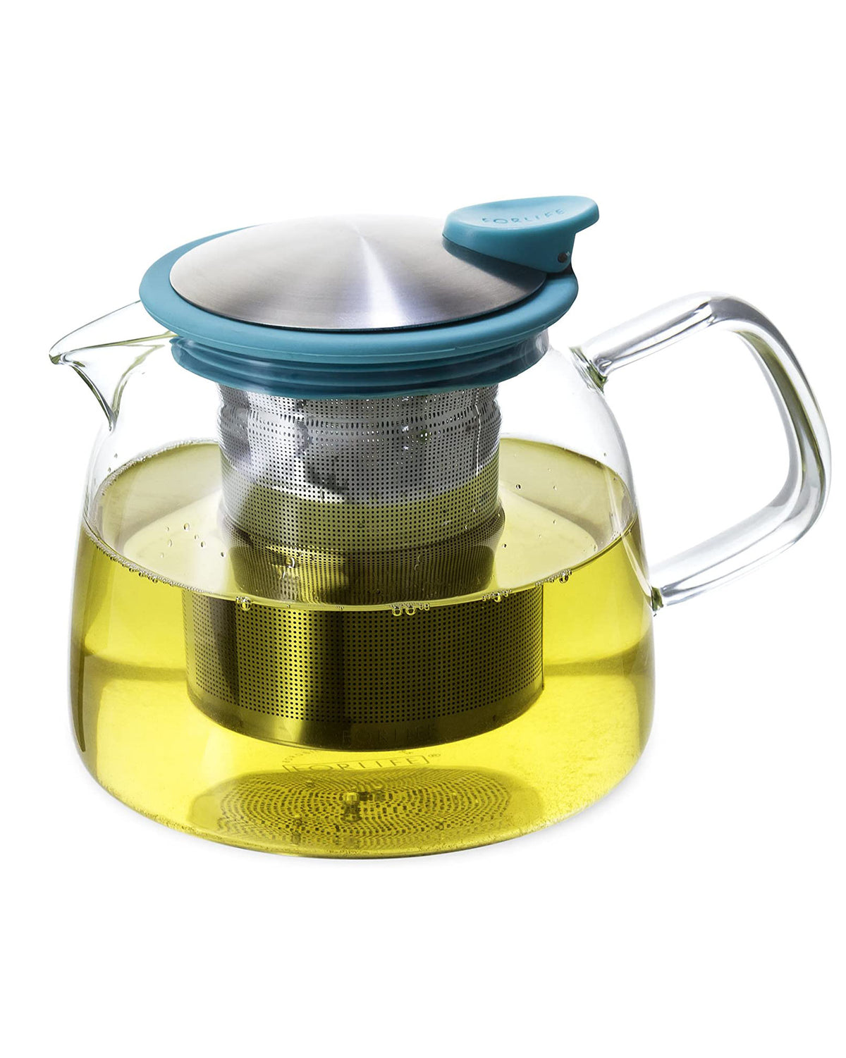 FORLIFE Bell Glass Teapot (24 oz.) Turquoise