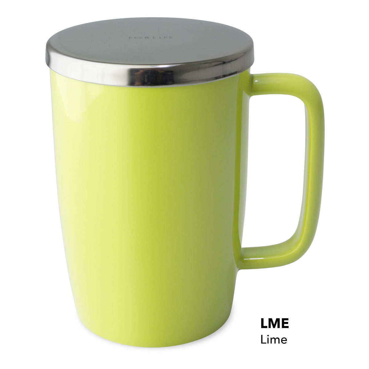 FORLIFE Mug With Basket Infuser and Stainless Steel Lid : Glossy Lime
