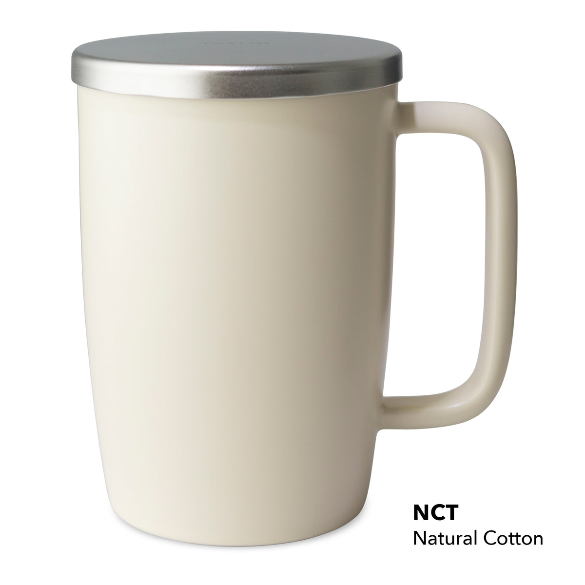 FORLIFE Mug With Basket Infuser and Stainless Steel Lid : Matte Natural Cotton