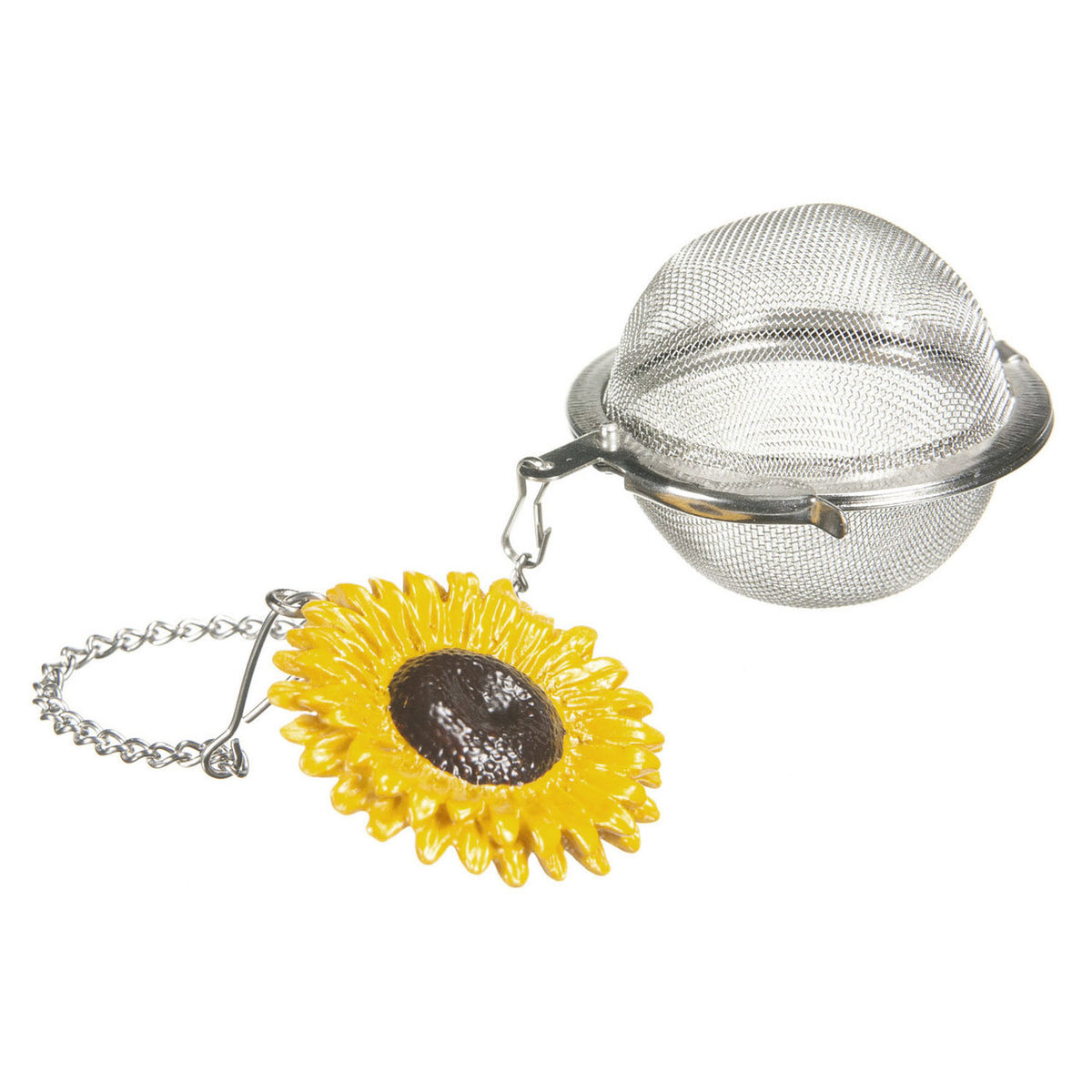 Two inch tea ball infuser with sunflower